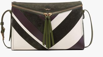 MCM Diamant 3D Shoulder Bag in Mega Herringbone Suede