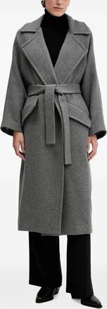 Sandro Ferrone belted coat - women - Polyester/Wool/Polyester/Polyamide - M/L - Grey