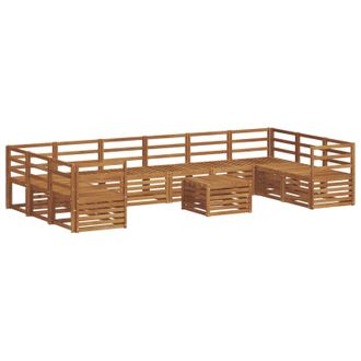 vidaXL Conjunto De Sof&aacute;s De Exterior 11 Pcs Natural Vidaxl
