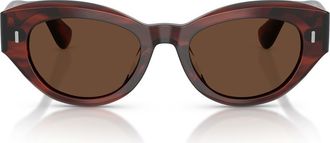 Oliver Peoples 50mm Lerrue Polarized Oval Sunglasses in Morado Tortoise /Terra Polar at Nordstrom
