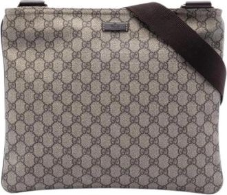 Gucci Pre-owned Coated Canvas Crossbody Bag - unisex - Vintage Schoudertas - Beige - ONE Size - Leer - Vintage