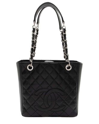 Chanel Black Caviar Leather Petite Shopping Tote (Authentic Pre-Loved)