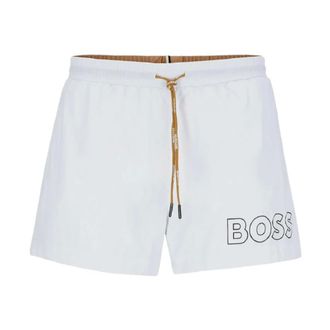 HUGO BOSS Hugo, Beachwear, male, White, Size: XL Boxer Swimwear