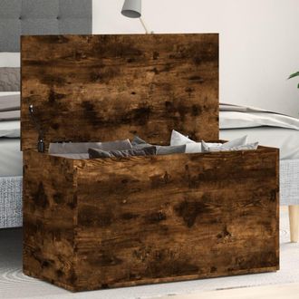 vidaXL Vidaxl Cassapanca Rovere Fumo 84x42x46 Cm In Legno Ingegnerizzato