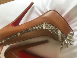 Christian Louboutin Asteriod Snake Leather Platforms Size 39.5