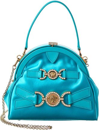 Versace Medusa 95 Satin & Leather Shoulder Bag