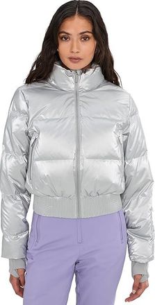 Sweaty Betty Cropped Water Resistant Ski Jacket Womens Coat Silver : SM, Fleece/Polyester
