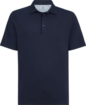 Brunello Cucinelli Polo with shirt collar in Navy Blue at Nordstrom, Size Xxx-Large Eu