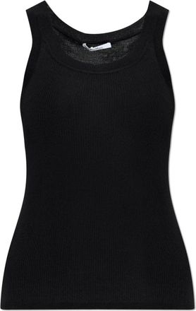 Max Mara Eliadi Ribgebreide Wollen Top - Dames - Tops zonder mouwen - Zwart - XS - Wol - Tops