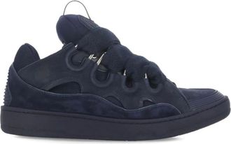 Lanvin Schoenen, Heren, Blauw, 43 EU, Leer, Leren Curb Sneakers