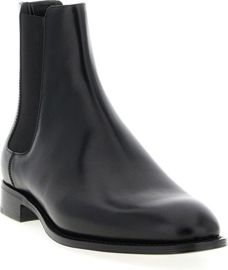 Saint Laurent Mens Black Calfskin Chelsea Boots