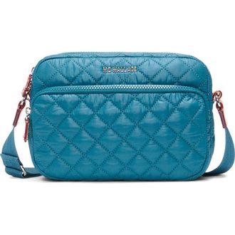 MZ Wallace Small Metro Quilted Nylon Camera Bag in Pacific at Nordstrom