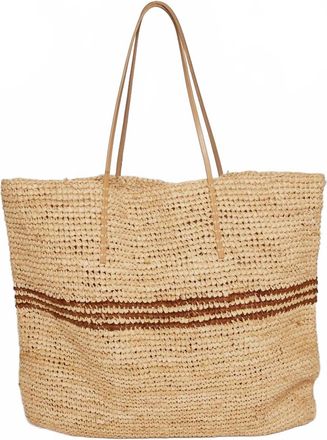 Hat Attack Womens Luxe Stripe Tote Bag In Beige