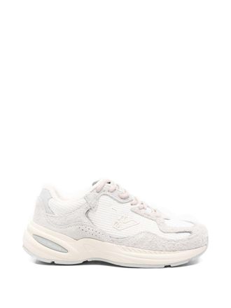Emporio Armani Womens Rafia N Suede Sneakers