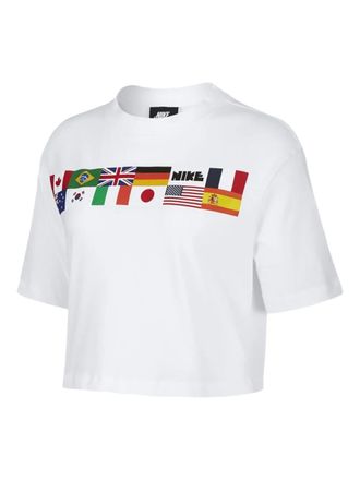 Nike Flag cropped T-shirt - women - Fabric - M - White