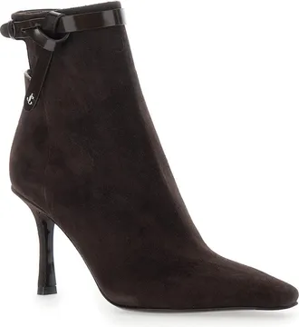 Jimmy Choo London Womens Brown Ankle Boots With Knot Detail Suede