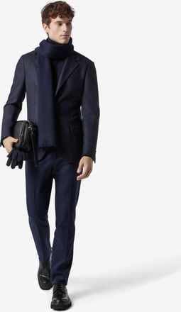 Corneliani Blue wool and stretch cotton trousers