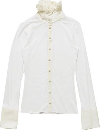 Acne Studios Gebreide Blouse - Dames - Blouses - Wit - S - Nylon - Overhemden