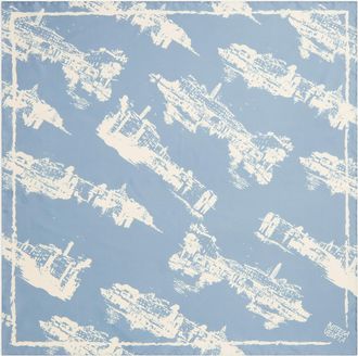 Bottega Veneta Italian Postcard Silk Foulard - Bottega Veneta