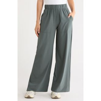 Beyond Yoga Wide Leg Utility Pants in Slate Green at Nordstrom, Size X-Small