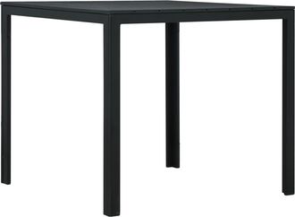 vidaXL Mesa De Centro De Hdpe Con Aspecto De Madera Negro 78x78x74 Cm Vidaxl