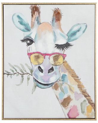 CosmoLiving by Cosmopolitan Cosmoliving By Cosmopolitan Metal Eclectic Giraffe Framed Wall Art