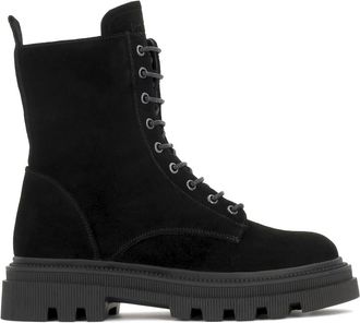 Kazar Suede klassieke laarzen - Dames - Veterlaarzen - Zwart - 37 EU - Leer - Schoenen
