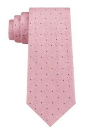 Michael Kors Mens Gingham Checkered Grid Classic Neck Tie All Pink Size Regular