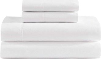 Tommy Hilfiger 200 Thread Count Solid Cotton Percale Sheet Set