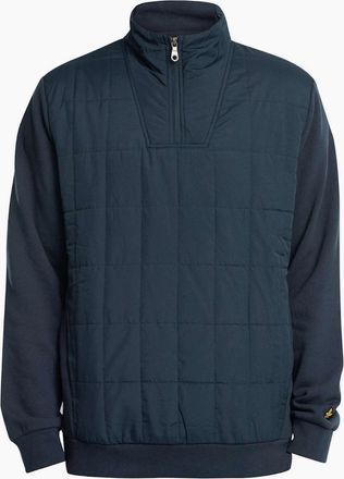 Lyle & Scott Mens Lyle & Scott Hybrid Quilted Navy Blue Half-Zip Sweatshirt - Size: 40