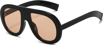 Generic UV400 Mens And Womens Large Frame Sunglasses Beach Vacation Party Photo Shooting Shopping Sun Glasses(Orange)