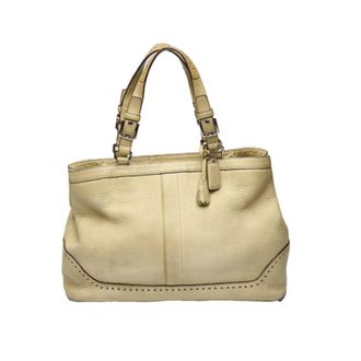 Coach Beige Leather Handbag Tote Bag (Pre-Owned)
