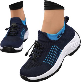 Generic Orthotic Stretch Cushion Shoes for Women Lace Up Breathable Mesh Arch Support Sneakers Outdoor Non-Slip Walking Running Gym Athletic Fitness Jogging F