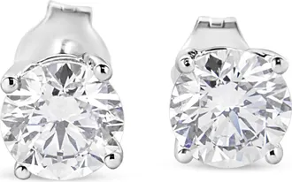 House of Brilliance 14K White Gold 1 3/4 Cttw Lab Grown Round Brilliant Diamond Solitaire Stud Earring at Nordstrom