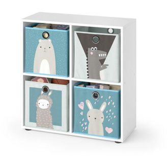 Vicco Estanter&iacute;a Infantil Tetra, Blanco, 72.6 X 72 Cm Con 4 Cajas Plegables Vicco