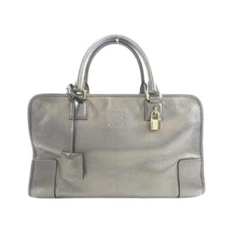 Loewe Pre-owned Amazona Geitenleren Handtas - Dames - Pre-owned - Grijs - Maat: ONE Size Leer