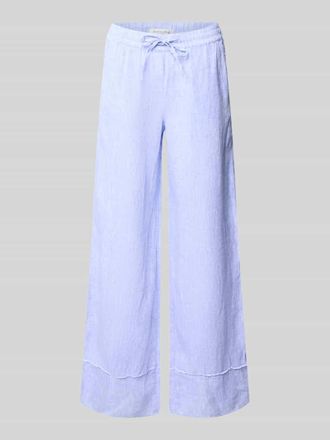 Christian Berg Leinenhose mit elastischem Bund und Tunnelzug in Blau Melange, Gr&ouml;&szlig;e 34