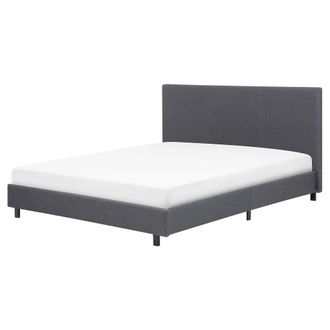 Beliani Cama De Agua Moderna Con Colch&oacute;n De Tela Gris 160 X 200 Cm Albi
