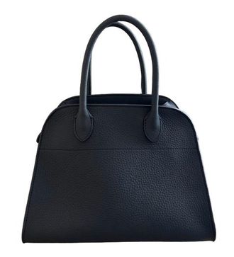 The Row Dark Navy Grained-Leather Margaux 10 Bag