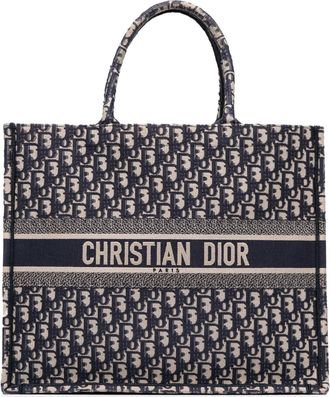 Dior 2019 grote Oblique Book canvas shopper - Blauw
