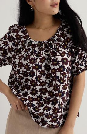 Seasalt Cornwall Ceanothus Keyhole Neck Top in Inked Cosmos Chalk at Nordstrom, Size 12