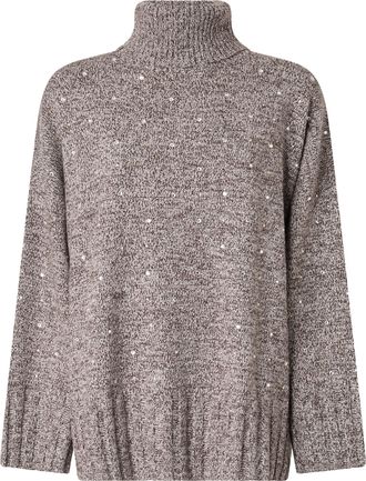 Pinko Wool-Blend Strass Embroidered Sweater