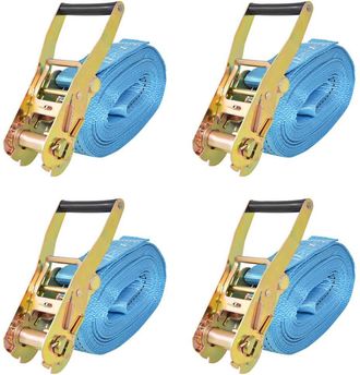 vidaXL Correas De Sujeci&oacute;n De Trinquete 4 Uds 4t 8mx50mm Azul Vidaxl