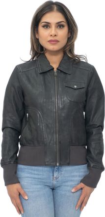 Infinity Leather Womens Leather MA-1 Varsity Jacket-Ann Arbor