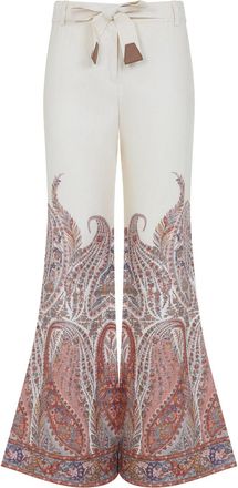 Zimmermann White Rhiannon Linen Pants-Donna