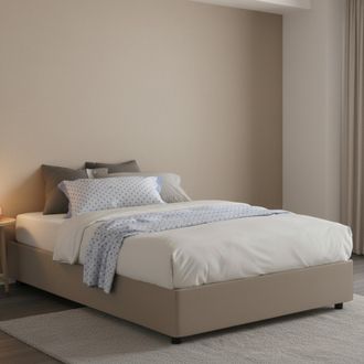 Talamo Italia Talamo Italia - Cama De Plaza Y Media Greta, Cama Contenedor Con Tapizado En Ecopiel, 100% Made In Italy, Apertura Lateral, Con Colch&oacute;n Cm 120x190 Inc