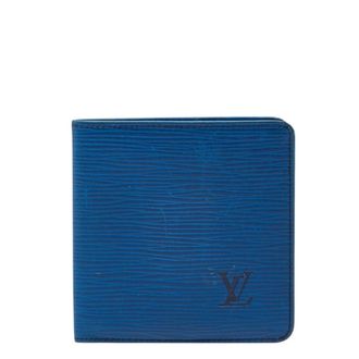 Louis Vuitton Toledo Blue Leather Wallet (Bi-Fold) (Pre-Owned)