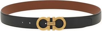Ferragamo Double Adjus Reversible Textured Leather Belt