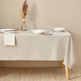 Textura Mantel liso con vainica gris 150x300