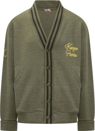 Kenzo Olive V Neck Cardigans